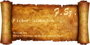 Ficker Szabolcs névjegykártya