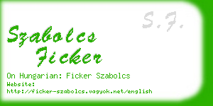 szabolcs ficker business card